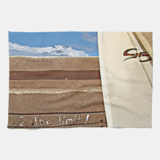 Surf surfboard 2the limit surfing Brown cream blue Tea Towel