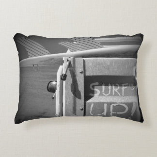 Surf surfboard surf's Up surfing black and white Decorative Cushion