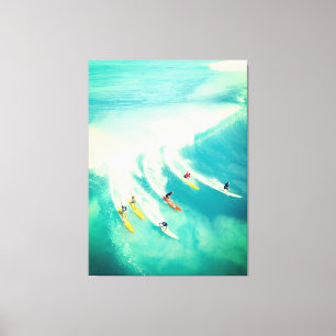Surf Surfers Surfing Sea Wave Canvas Print 