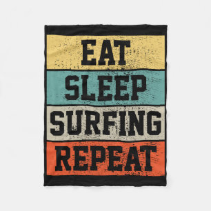 Surf Surfing Retro Vintage Gift Fleece Blanket