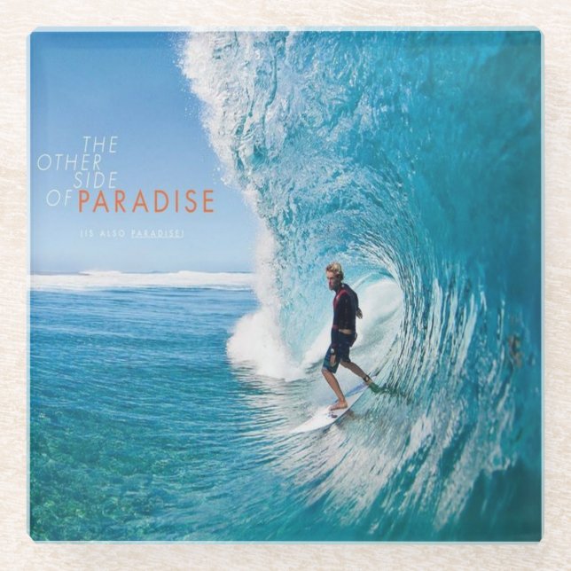 Surf Surfing Surfer Glass Coaster (Front)