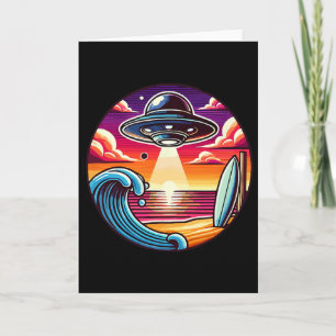 Surf Surfing Surfer Wave Ocean Sunset Outer Space Card