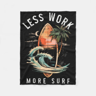 Surf Surfing Vintage Surfer Fleece Blanket