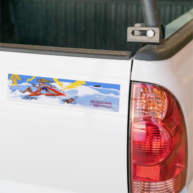 Surf The Bermuda Triangle bumpersticker Bumper Sticker (On Truck)