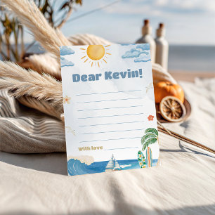 Surf The Big One Retro Birthday Time Capsule Invitation
