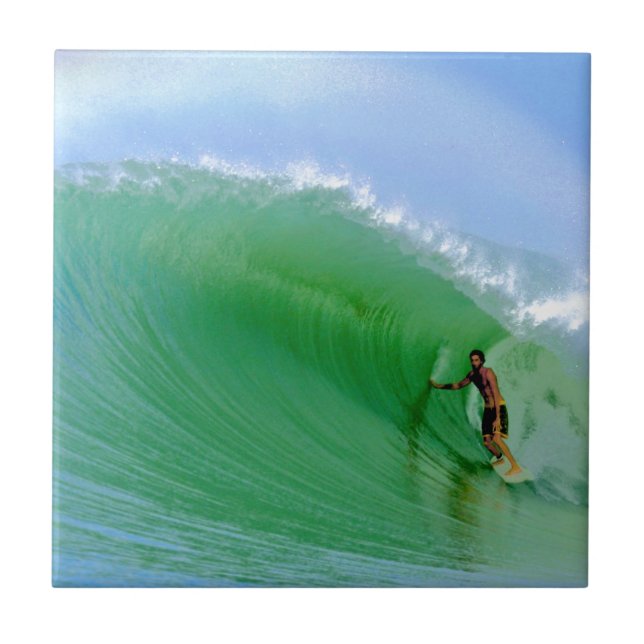 Surf the perfect surfing wave Nias Island Tile (Front)