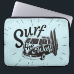 Surf The Wave Laptop Sleeve<br><div class="desc">Surfer bus with two surfboards and surf the wave text on the car | © and ® Bigstock® - All Rights Reserved.</div>