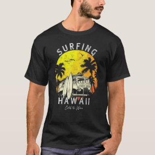 Surf The Wave Palm Tree Surfing Hawaii T-Shirt