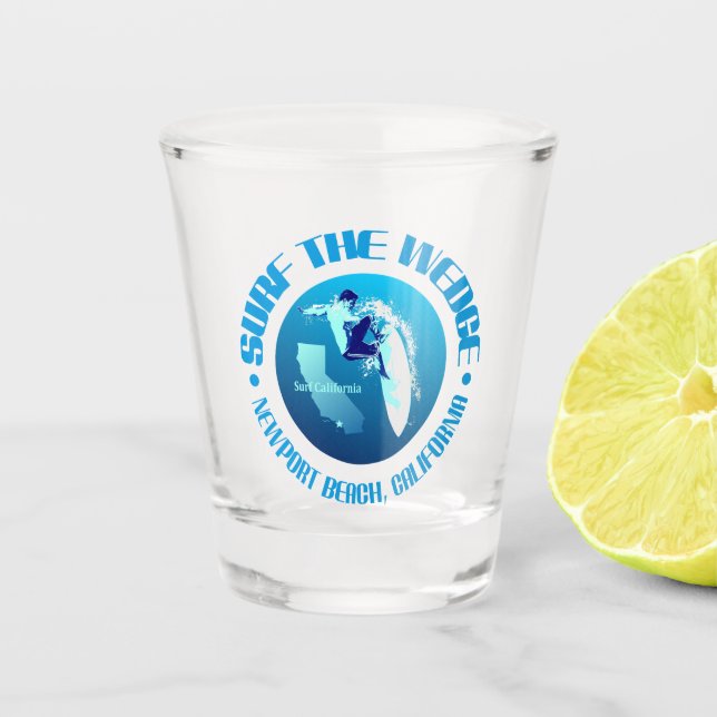Surf the Wedge Shot Glass (Front)