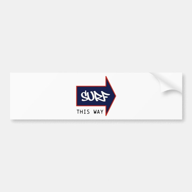 SURF THIS WAY BUMPER STICKER (Front)