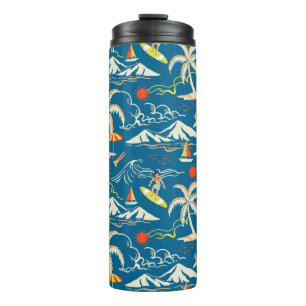 Surf tropical island themed pattern thermal tumbler