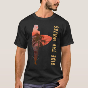 Surf  Tropical Summer For Women Men Wave Surfing T-Shirt