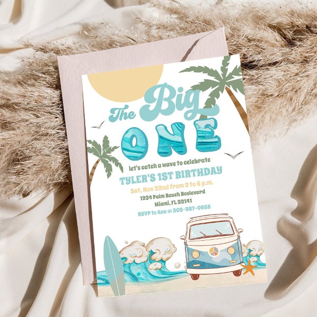 Surf Van Beach Birthday Invitation (Creator Uploaded)