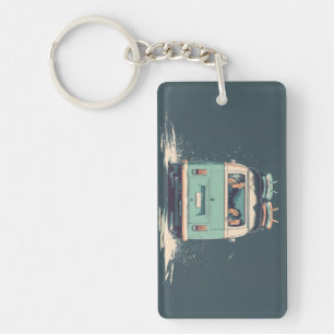 Surf Van Splash – Retro Beach Camper Key Ring