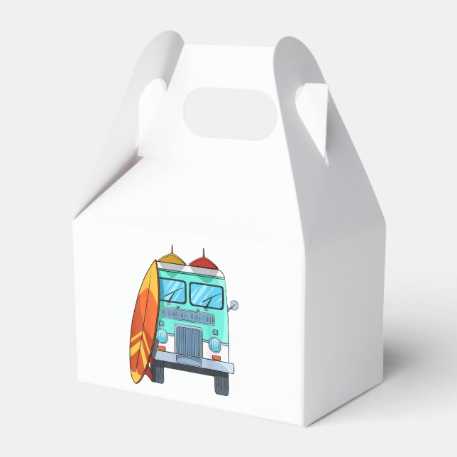 Surf Van Surfboard Palm Trees Surfing Surfer Waves Favour Box (Front Side)