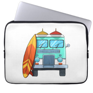 Surf Van Surfboard Palm Trees Surfing Surfer Waves Laptop Sleeve