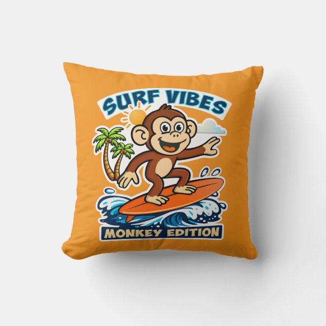 Surf vibes - monkey edition cushion (Front)