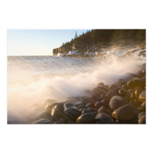 Surf washes over the cobblestones in Monument Photo Print