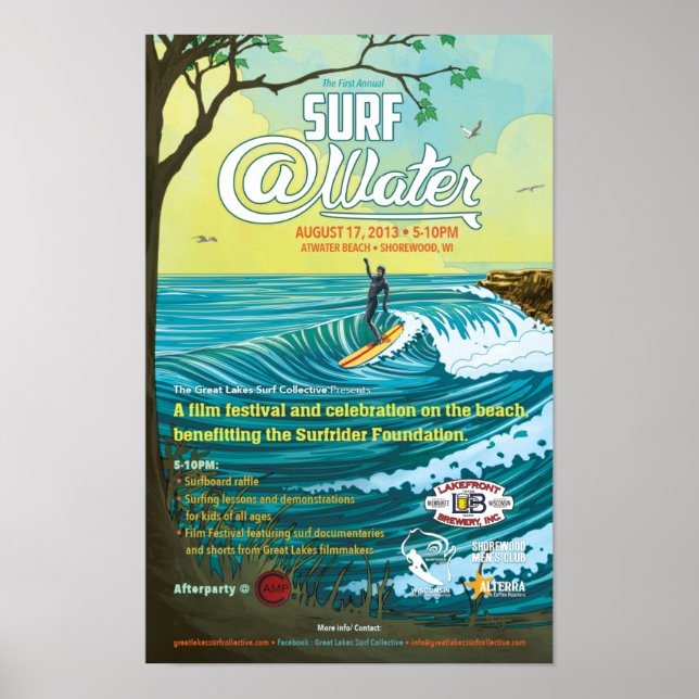 Surf @Water Poster- 11" x 17" Poster (Front)