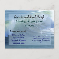 Surf Wave Beach Party Invitation