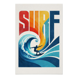 SURF Wave Surfer – Retro Surf Lifestyle Art Poster