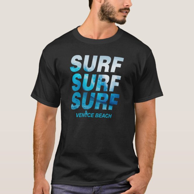 Surf Wave Venice Beach Ocean Surfing California Co T-Shirt (Front)