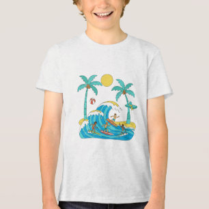 Surf & Waves – Cartoon Beach Boy T-Shirt Tri-Blend Shirt