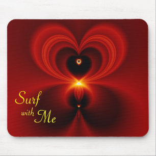 Surf with Me Valentine Mouse Mat