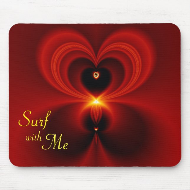 Surf with Me Valentine Mouse Mat (Front)