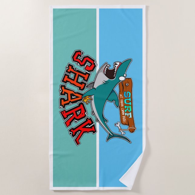 Surf with shark beach towel (Front)