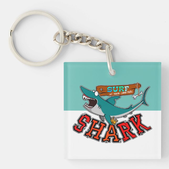 Surf with shark key ring (Front)