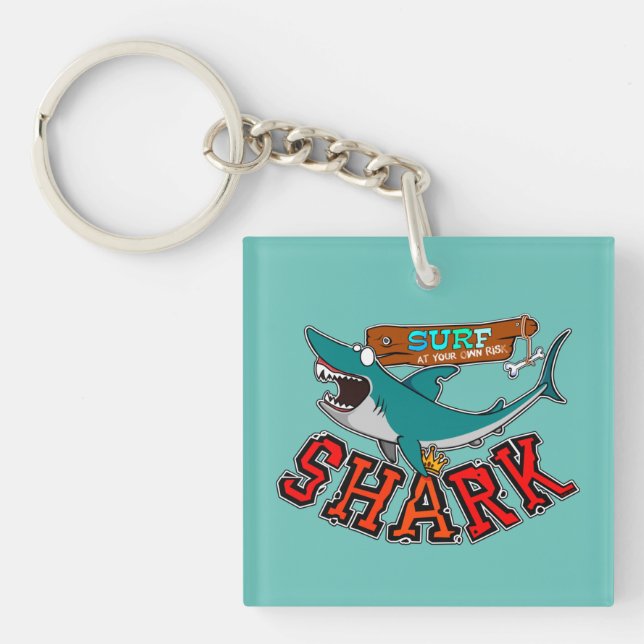 Surf with shark key ring (Front)