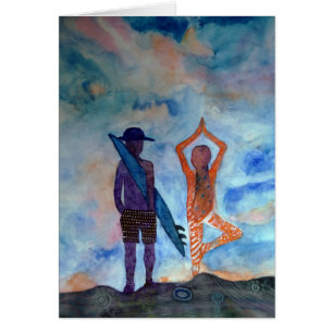 Surf Yoga Boho Beach Postcard