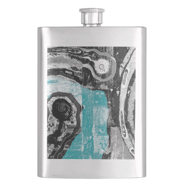 Surface Current – Abstract Flow & Structure Classi Hip Flask (Front)
