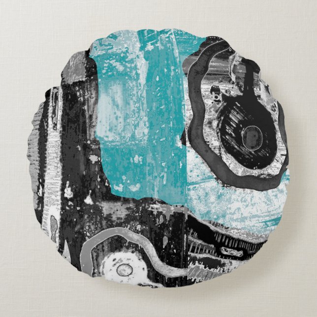 Surface Current – Abstract Flow & Structure Round  Cushion (Front)
