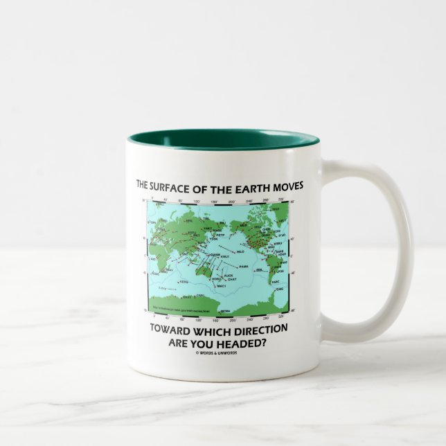 Surface Of The Earth Moves Which Direction Headed? Two-Tone Coffee Mug (Right)