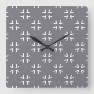 Surface pattern - Grey Star - as a Square Wall Clock