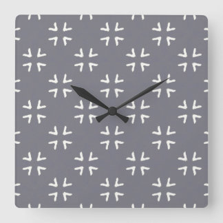 Surface pattern - Grey Star - as a Square Wall Clock