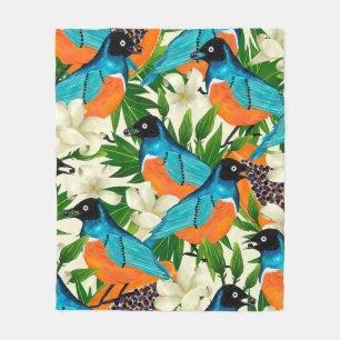 Surface pattern with papaya fruits,leaves and flow fleece blanket