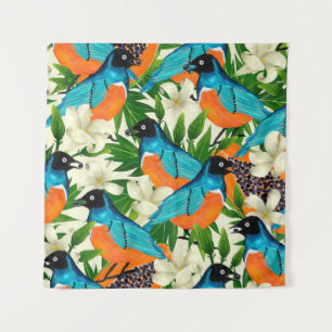 Surface pattern with papaya fruits,leaves and flow tapestry