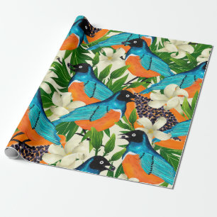 Surface pattern with papaya fruits,leaves and flow wrapping paper