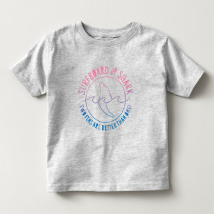 Surfboard And Shark Funny Surfer Surfing Summer Toddler T-Shirt