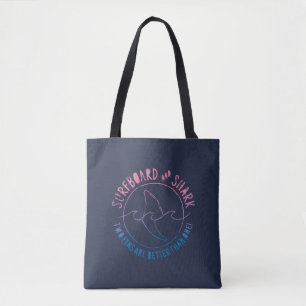 Surfboard And Shark Funny Surfer Surfing Summer Tote Bag