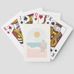 Surfboard Beach Baby Shower Playing Cards