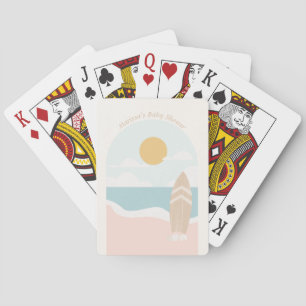 Surfboard Beach Baby Shower Playing Cards