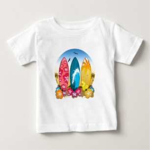 Surfboard Beach  Baby T-Shirt
