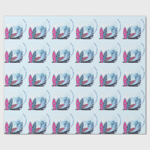 Surfboard beach birthday party wrapping paper