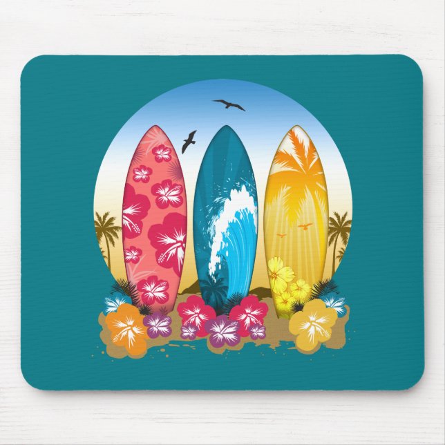 Surfboard Beach Mouse Mat (Front)