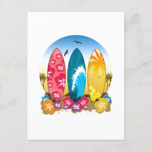 Surfboard Beach Postcard