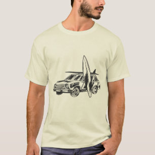Surfboard Car Vintage Surf Design T-Shirt